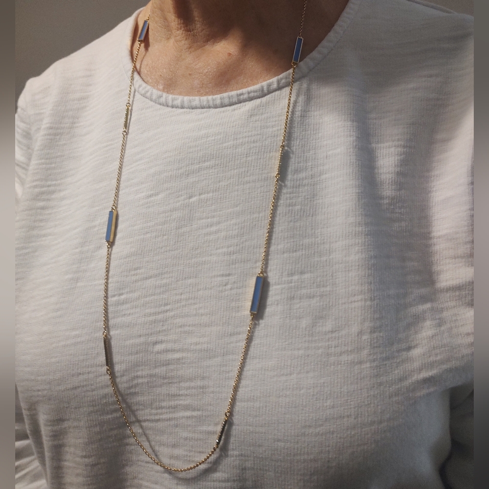 Kate Spade Raise the Bar Enamel & Rhinestone Chain Necklace